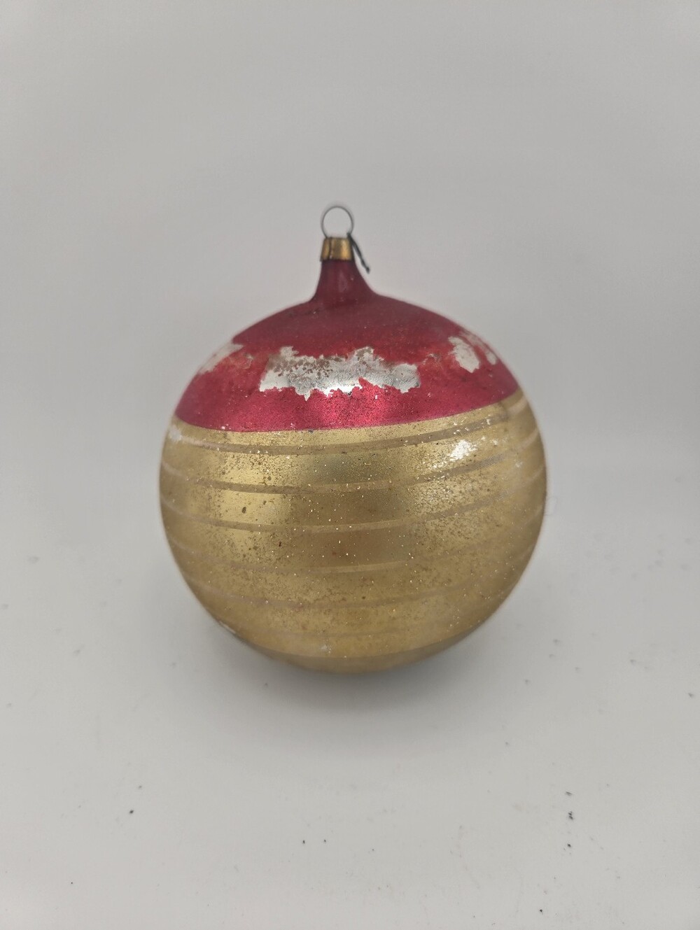 Vtg Jumbo Red Gold Blue Class Christmas Ornament